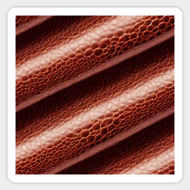 Brown Imitation leather stripes, natural and ecological leather print #20 Sticker by Endless-Designs